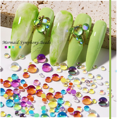#ad #ad 300Pcs Mermaid Symphony Beads Nail Art Case Décor Charms Rhinestone Flatback DIY $3.95