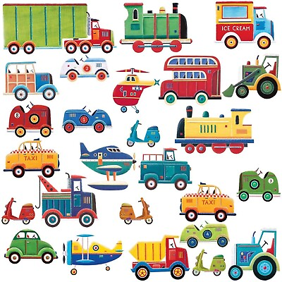 #ad Roommates CARS TRUCKS Transportation Wall Decals Kid Room Nursery Decor Stickers $15.99