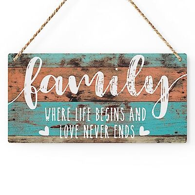 Family Wall Decor for Living Room Kitchen Decorations Wall Rustic Farmhouse $23.98