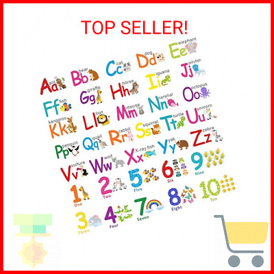 #ad Alphabet Wall Stickers Kids Toddler Decors Animal ABC Stickers Removable Letters $13.47