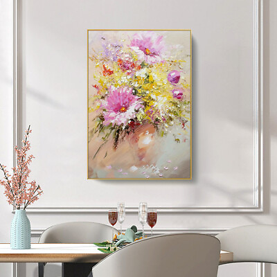 #ad Wall Decor for Living Room Bedroom Abstract Wall Art Modern Gold Flower Oil $99.90