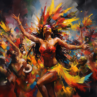 #ad Brazil carnival abstract13 24in H *24in L Wall Art Print $49.99