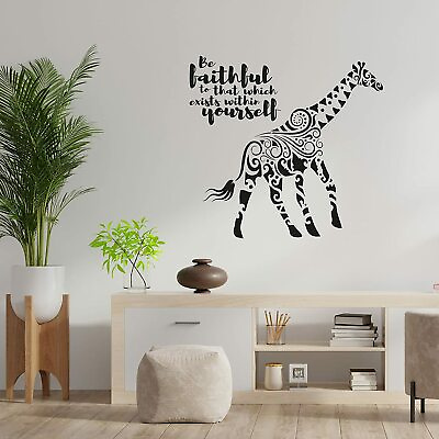 #ad Be Faithful Quote Giraffe Animal Wall Art Stickers for Kids Home Room Decals $14.00