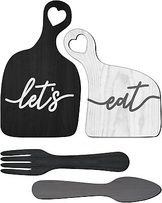 #ad #ad Let#x27;s Eat Kitchen Wall Art Decor Rustic Farmhouse Style for Kitchen Dining Roo $26.51