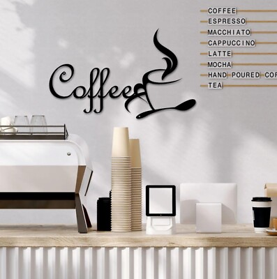 #ad #ad Coffee Metal Sign Coffee Bar Decor Kitchen Decor Coffee cup DecorCoffee Sign $112.31