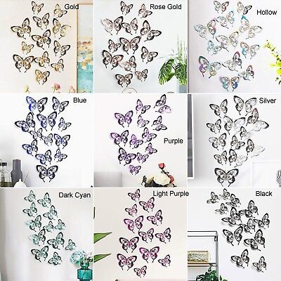 #ad #ad 12 pcs 3d New Model butterfly wall decor party wedding diy $3.50