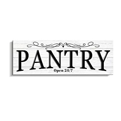 #ad Pantry Signs for Kitchen Rustic Farmhouse Pantry Room Wooden Sign Wall Decor ... $21.21