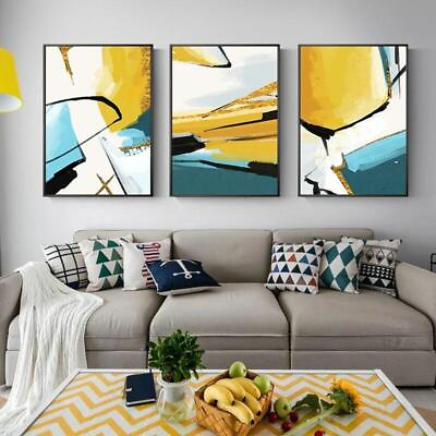#ad #ad Set of 3 Modern Abstract Neutral Prints Home Wall Art Home Decor $13.99