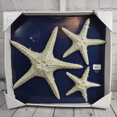 #ad NIB Habitat Yelton Platinum Starfish Set Decorative Wall Art Metallic Sealife $59.93