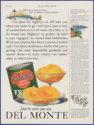 #ad Vintage 1927 DEL MONTE Canned Fruits Peaches Kitchen Art Décor 1920#x27;s Print Ad $11.21