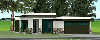#ad Custom Modern Home Plans 3 Bedroom 2 Bathroom 1670 sqft PDF File $40.00