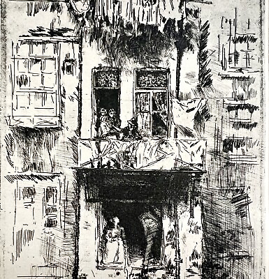 #ad Balcony Amsterdam Etching 1922 James McNeill Whistler Third State Art SmDwC $36.00