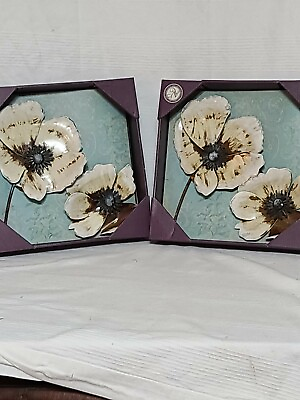 #ad New View Gifts amp; Accessories 2 Metal Magnolia Flowers Wall Decor New In Box $21.24