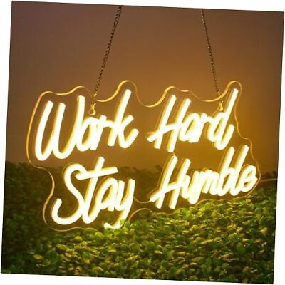 #ad Work Hard Stay Humble Neon Sign Warm White Neon Signs for Wall Work hard $59.18