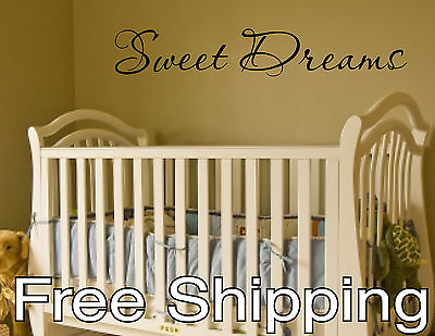 #ad SWEET DREAMS vinyl wall sticker decal baby nursery children decor quote FREESHIP $18.95