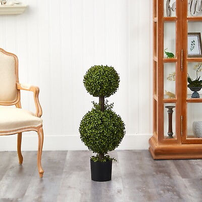 #ad 35” Boxwood Double Topiary Artificial Tree Indoor Outdoor . $70.00