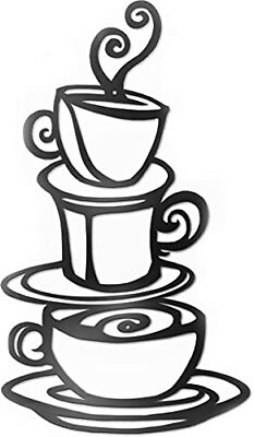 #ad Coffee Decorations For Kitchen 15x9 Coffee Decor For Coffee Bar Metal Art Wall $15.37