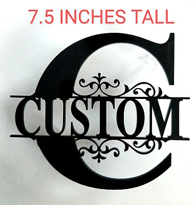 #ad 7.5 Inch Custom Monogram Split Letter Acrylic Laser Cutout Sign Home Wall Decor $13.99