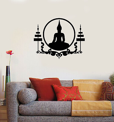 #ad Vinyl Wall Decal Sitting Buddha Zen Buddhism Room Interior Stickers ig5782 $68.99