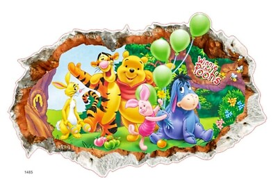 #ad Winnie The Pooh Wall Decal Sticker 3D Mural Child#x27;s Bedroom Nursery Peel amp; Stick $24.69