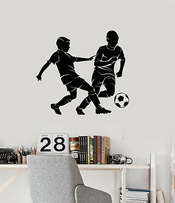 #ad Vinyl Wall Decal Soccer Boys Silhouette Sports Kids Room Stickers ig5554 $19.99