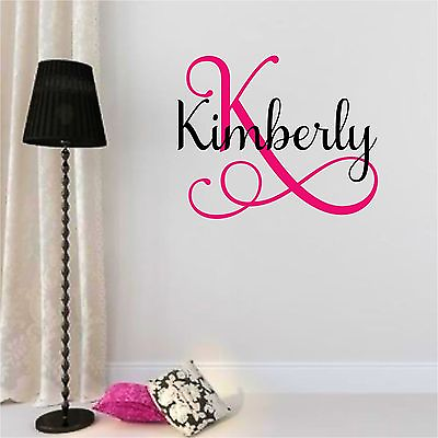 #ad Custom Name Monogram Initial Letters Vinyl Wall Room Decal Sticker Décor E $52.99
