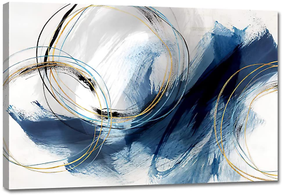 #ad Wall Art Canvas Abstract Art Paintings Blue Fantasy Colorful Graffiti on White B $153.99