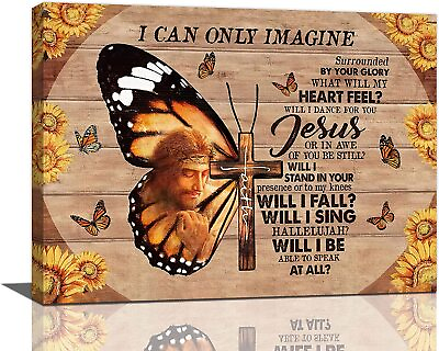 #ad Christian Butterfly Wall Art Religious Bible Verse Scripture Wall Decor Jesus $59.99