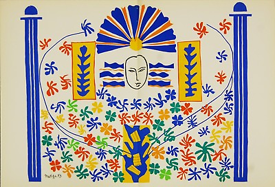 #ad Apollon Henri Matisse Signed in Plate CutOut Lithograph Limited Edition UNFRAMED $825.00