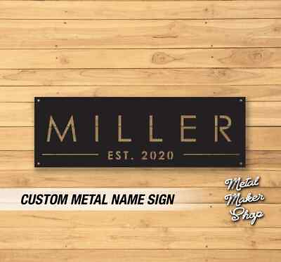 #ad #ad Personalized Metal Metal Sign Custom Last Name Wall Art Decor Metal Name Sign $119.95