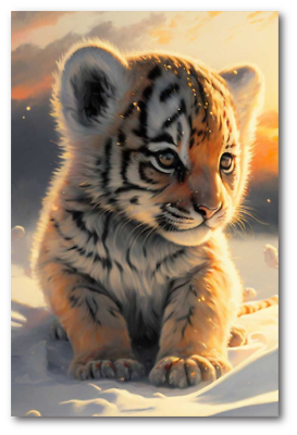 #ad 5D Diamond Painting Kit Cute Tiger Cartoon DIY Art Cross Stitch Mosaic Wallpaper $59.53