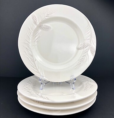 #ad Target BIRCHWOOD CHALET PINECONE Dinner Plates 4 Home Superior Condition $87.99