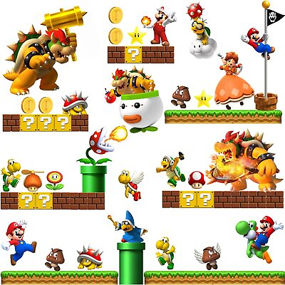 Super Mario Brothers Wall Decals Build a Scene Wall Stickers Peel and Stick Vide $28.95