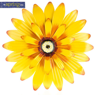 #ad 16quot; Yellow Flower Metal Wall Décor Stunning flower is perfect for walls amp; doors $27.99