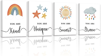 #ad #ad Girls Room Decor Colorful Framed Wall Art Inspirational Wall Decor for Baby Nu $30.99