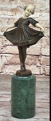 #ad Signed Preiss Bronze Sculpture Art Nouveau Art Deco Young Girl Statue Artwork $179.50