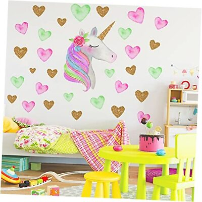 #ad Unicorn Wall Stickers DecalsUnicorn Wall Decals for Gilrs Colorful Unicorn $22.56