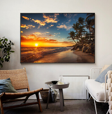 #ad Sunset Landscape Canvas Painting Posters and Prints Wall Art Pictures Home Decor $10.99