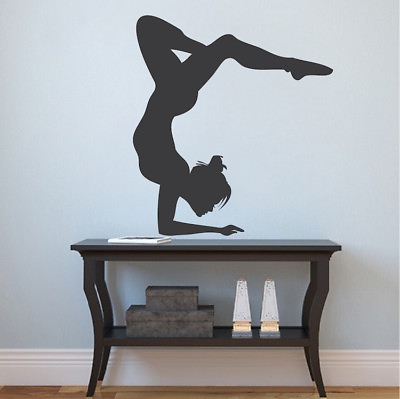#ad Gymnastic Wall Decal Sports Yoga Stretch Girls Bedroom Kids Room Wall Decal s85 $92.95