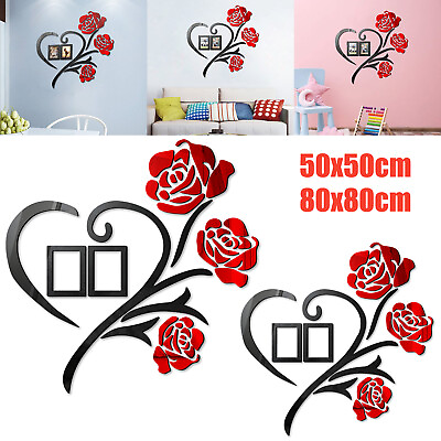 #ad Rose Wall Decals 3D DIY Photo Frame Stickers Sticker Mural Home Room Art Decor $20.48