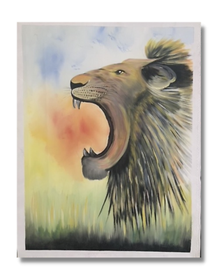 Lion Canvas Art Lion wall art Original Lion Painting Gallery Wall Set $189.00