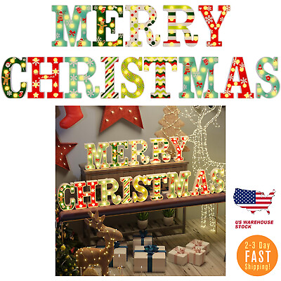 #ad 54quot; Merry Christmas 14 LED Letters Lights Indoor Decorations For Home Clearance $42.65