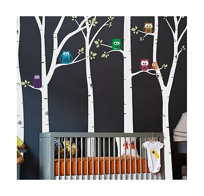 #ad Birch Tree Nursery Wall Decal Stickers Forest Vinyl Graphic Transfers with Ow... $131.31