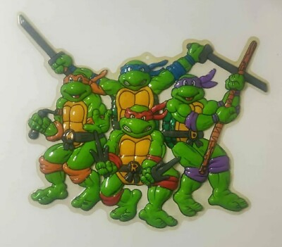 #ad 1990 TMNT Ninja Turtles 3D Plastic Wall Hanging Mirage Studios Size 20quot; by 16quot; $29.99
