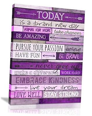 #ad Inspirational Wall Art with Office Wall Decor for Bedroom 12 in x 16 in Purple $29.63