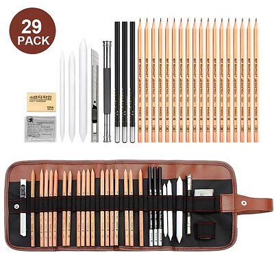 #ad 29x Professional Drawing Artist Kit Set Pencils And Sketch Charcoal Art Tools $12.25
