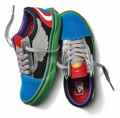 Vans Off The Wall Kids X Marvel Old Skool Shoes Marvel Avengers $70.00