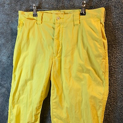 #ad Polo Ralph Lauren Suffield Pants Mens 32W 31L 32x31 Yellow Vintage Chino Pima $34.88
