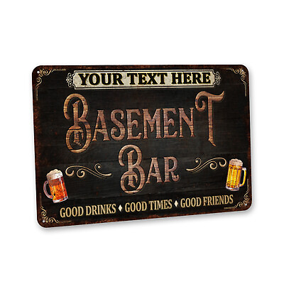 #ad Personalized Basement Bar Sign Garage Bar Home Bar Decor Metal Sign 108122002184 $23.95