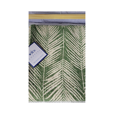 #ad Coastal Collection Decorative Throw Green Palm Leaves 100% Cotton 50x60 $43.33